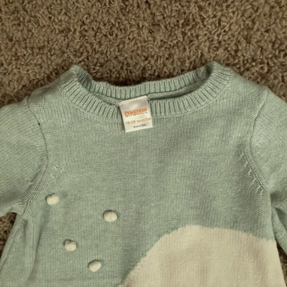Gymboree mint green polar bear sweater sz 12-18 months